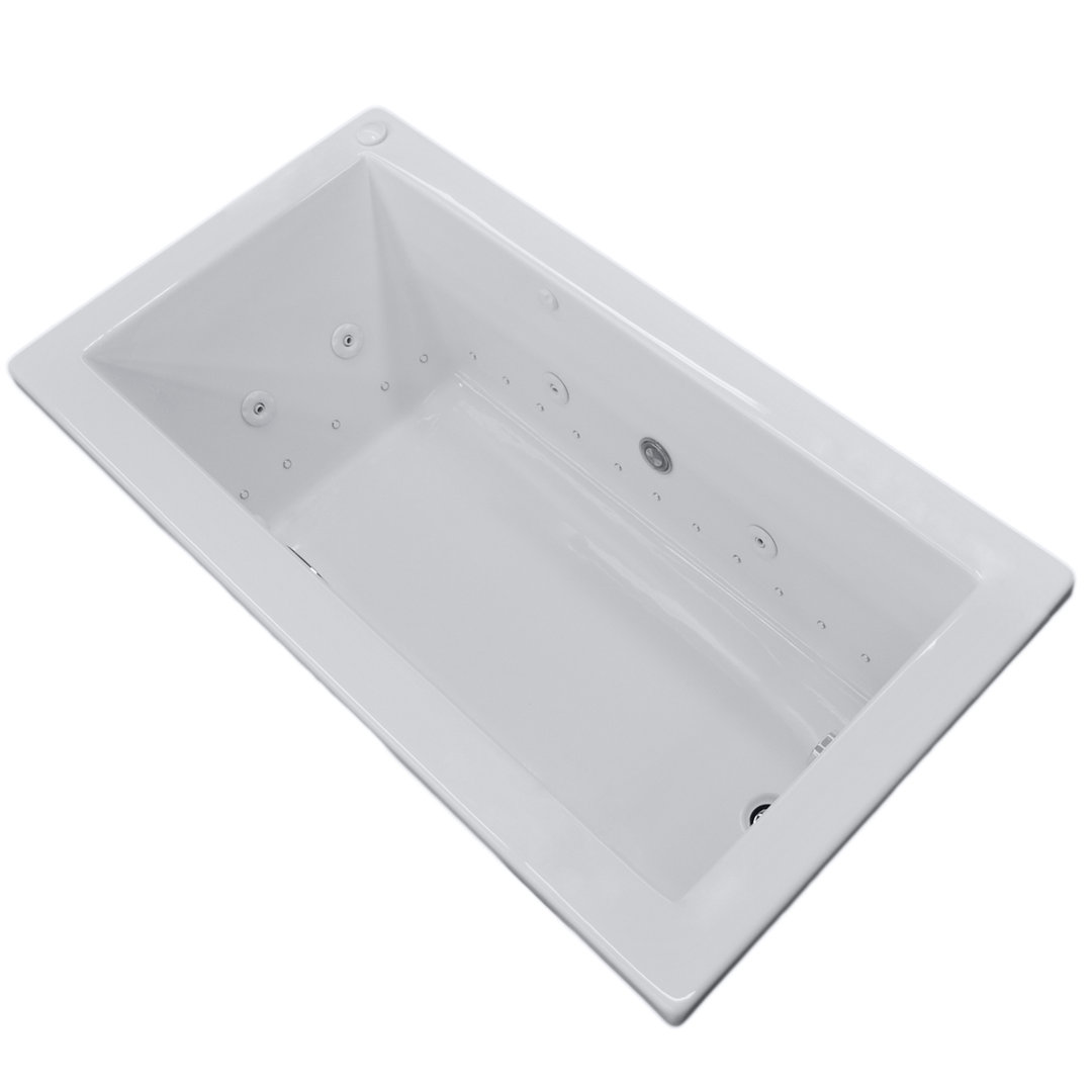 Guadalupe Dream Suite 59.25" x 36" Rectangular Air & Whirlpool Jetted Bathtub Spa Escapes Drain 