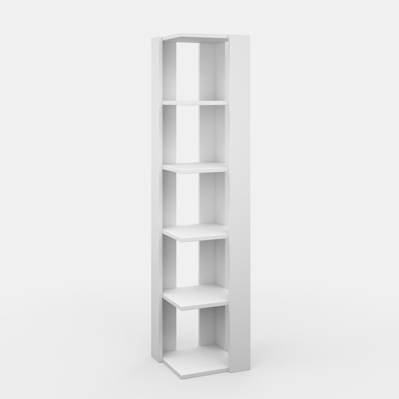Talan Corner Bookcase, White