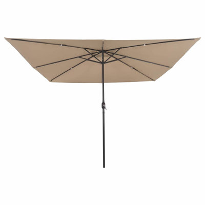 Garden Parasol with LED Strip Lights Polyester and Steel Sun Shade