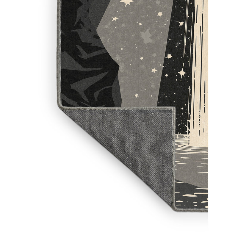 Tapis gris moelleux doux et moelleux Défino Eclectic Starburst, 2 pi x 3 pi