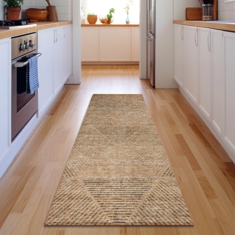 Premium Machine Washable Prisco Copper Rug, Runner 2'3" x 7'6"