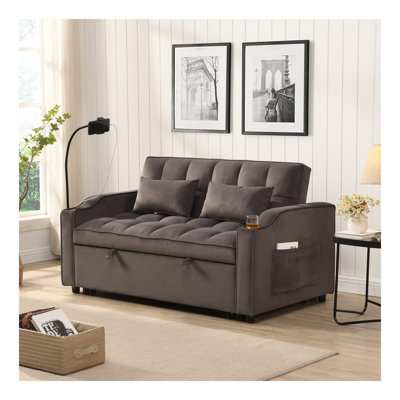 Canapé-lit avec couchette gris anthracite