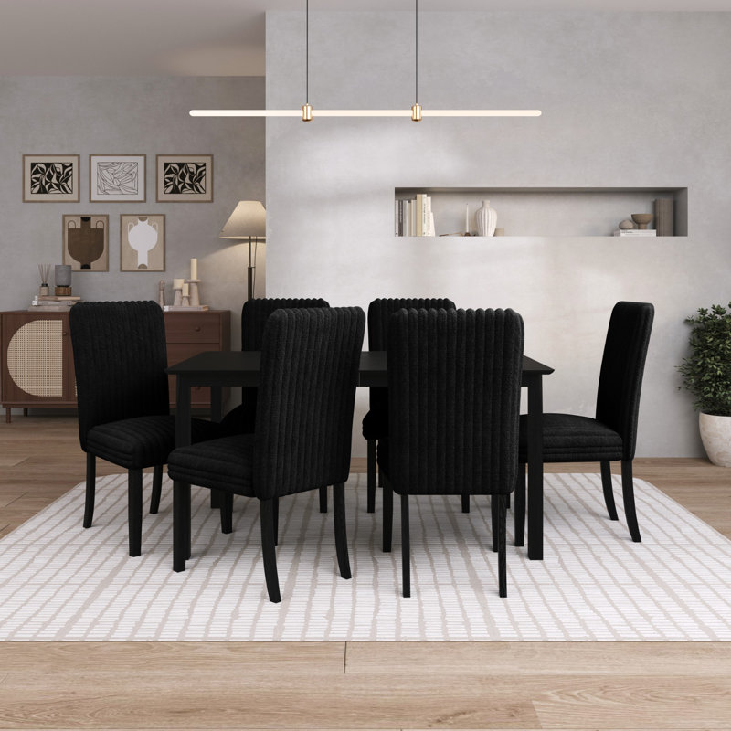 Georgina 7-Piece Dining Set, Black