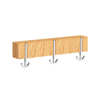Solid Wood Wall 3 - Hook Wall Mounted Coat Rack
