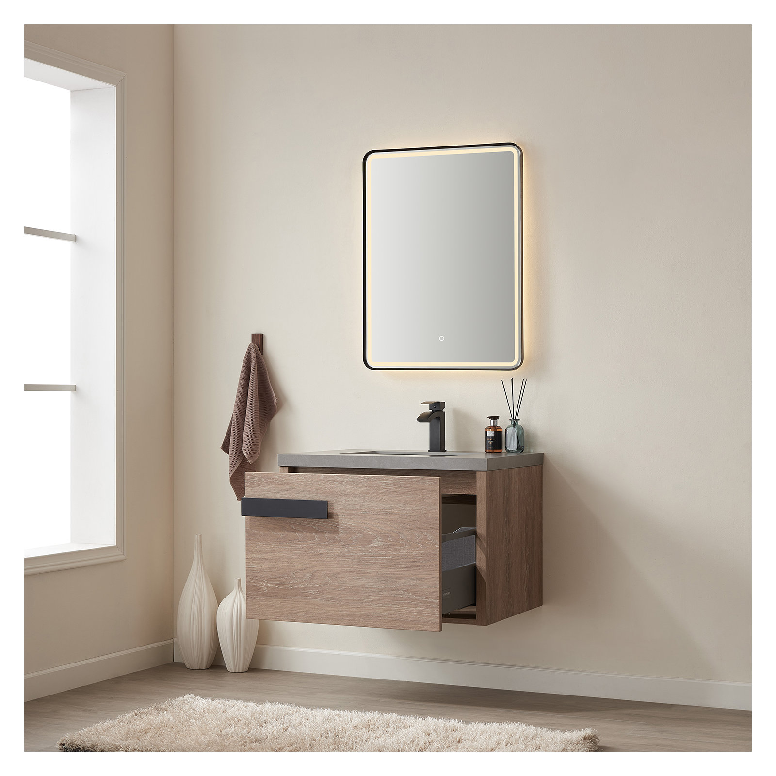 Breckan 30" Single Bathroom Vanity with Mirror