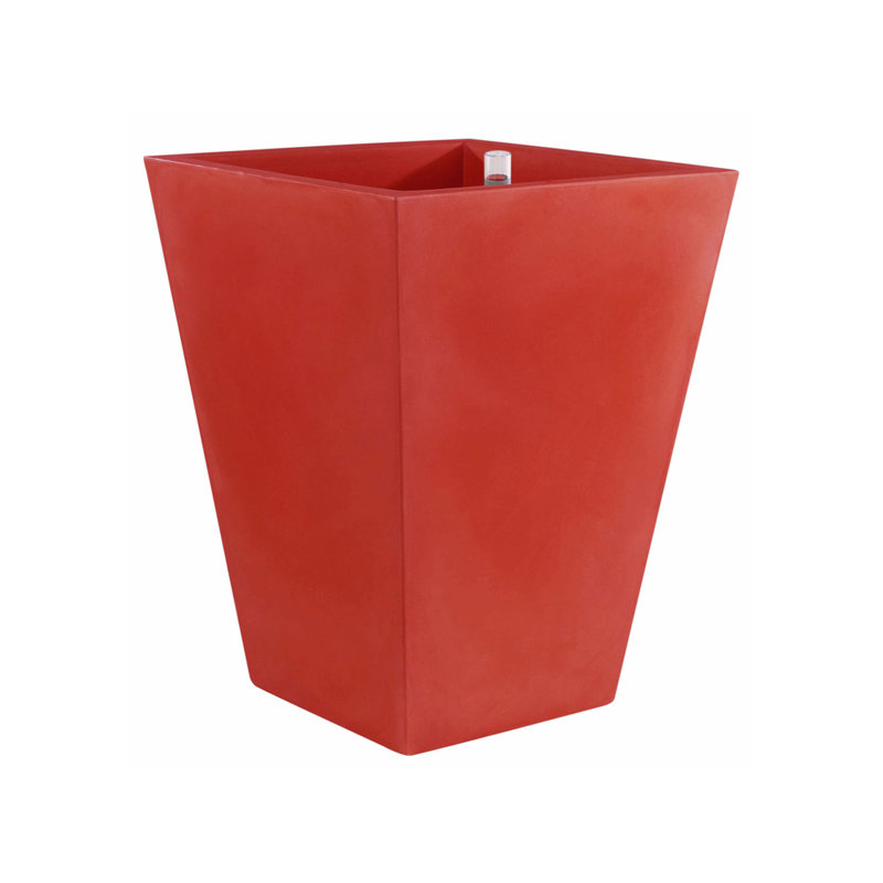 Cono Cuadrado - High Square Resin Cone Pot Planter - Self Watering, Anthracite, 39.25" H x 21.75" W x 21.75" D