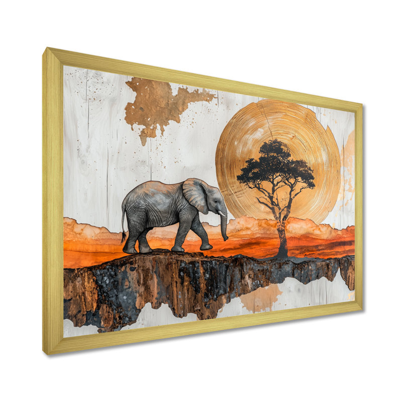Gupton - Animals Wall Art, Reproduction encadrée d'une seule photo, H 16 po x l 32 po, Or
