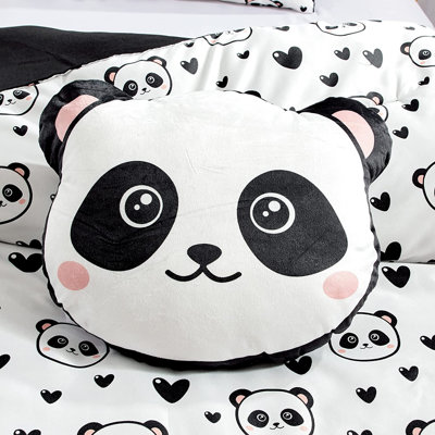 Panda Love Hearts Microfiber Comforter Set