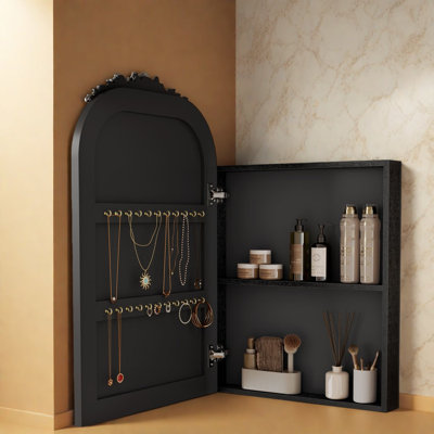 Armoire à pharmacie avec rangement, miroir de salle de bain en bois 20 po x 30 po