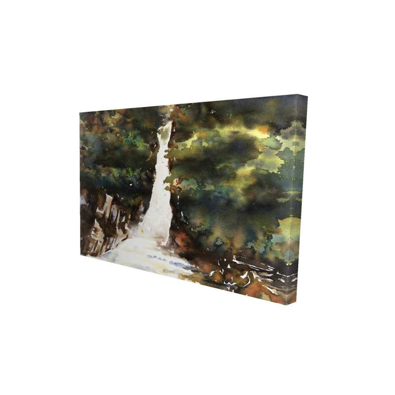 Aquarelle, chutes d'eau, décorations sur toile, paysages de salle de bain