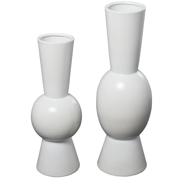 (Only 1 piece)Mable 2 Piece Ceramic Table Vase Set