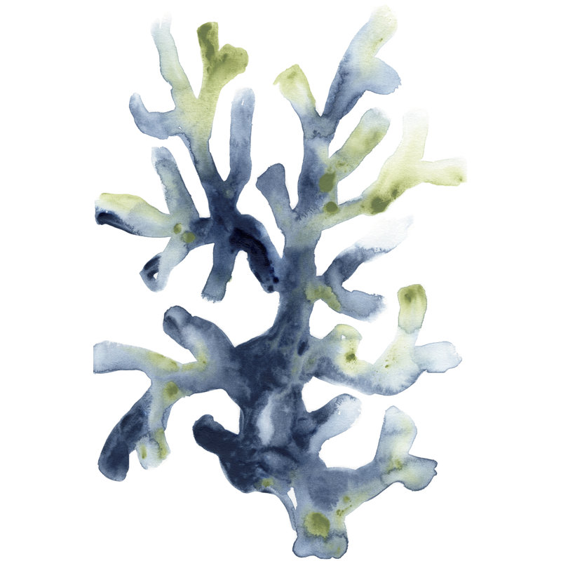 Liquid Coral I by June Erica Vess - Painting on Canvas, 30cm H x 20cm W x 3.8cm D, Black Floater Framed