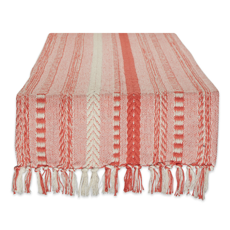 Elco Striped Table Runner, Light Orange, 15'' x 72''