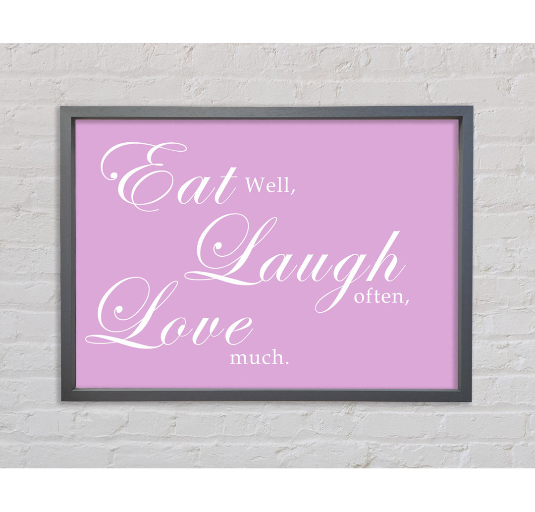 Küche Zitat Eat Laugh Love Pink Gerahmter Druck