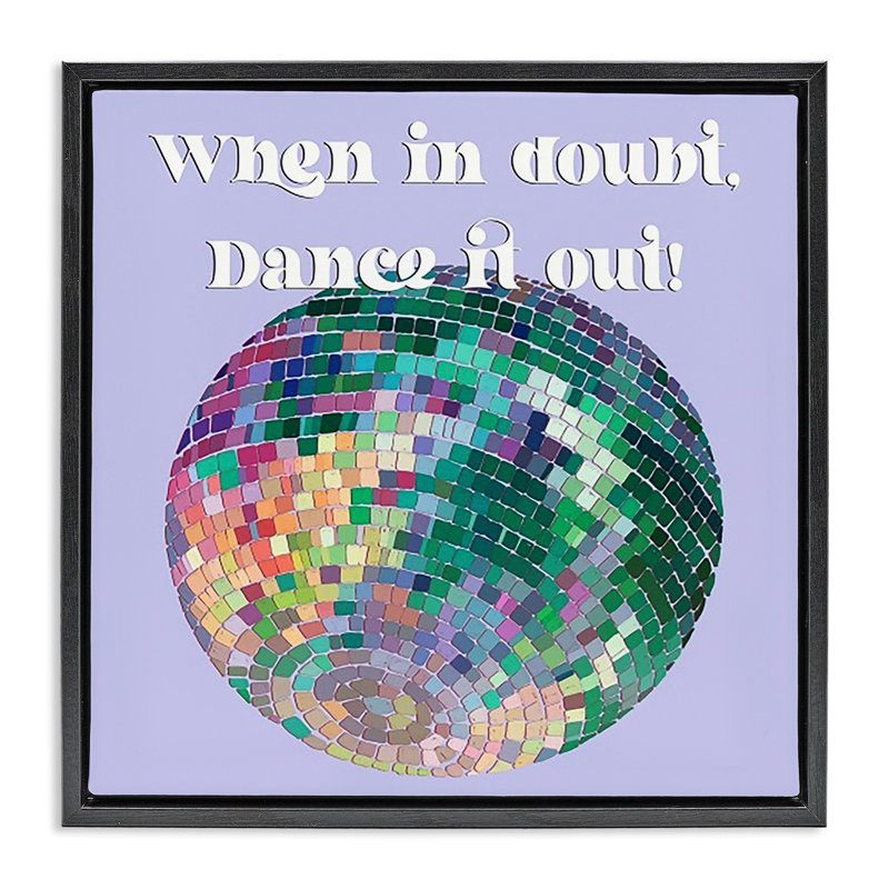 «Dance It Out», art mural encadré sur toile flottante par Regina Moore, Cadre flottant noir de jais, H 18 po x l 18 po