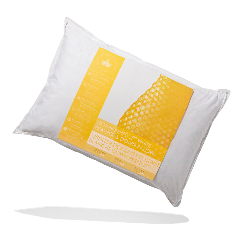White Feather & Down Pillow, Standard, Firm