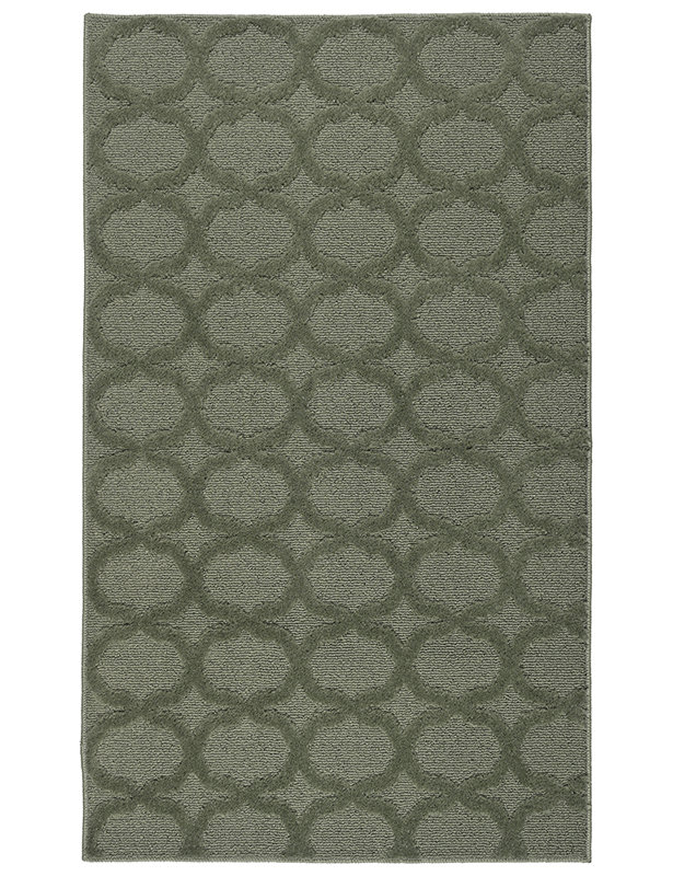 Ensemble de tapis vert touffeté à motif géométrique Togut