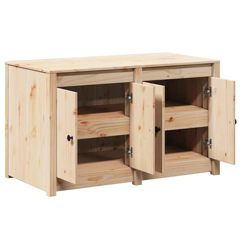 Vidaxl Kitchen Cabinet White 106 X 55 X 64 Cm Solid Pine Wood, Light Brown