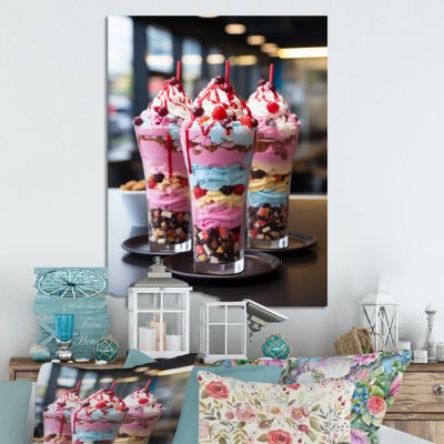 Pink Close Up Milkshake Indulgence II - Food And Beverage Metal Wall Art