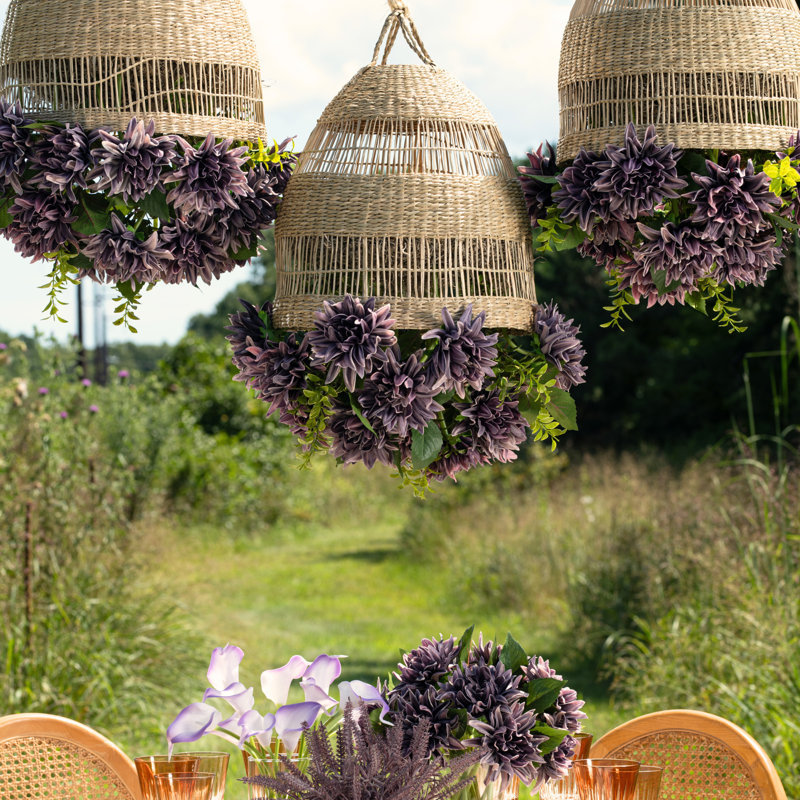 Leonora Rattan Garden Chandelier, Periwinkle
