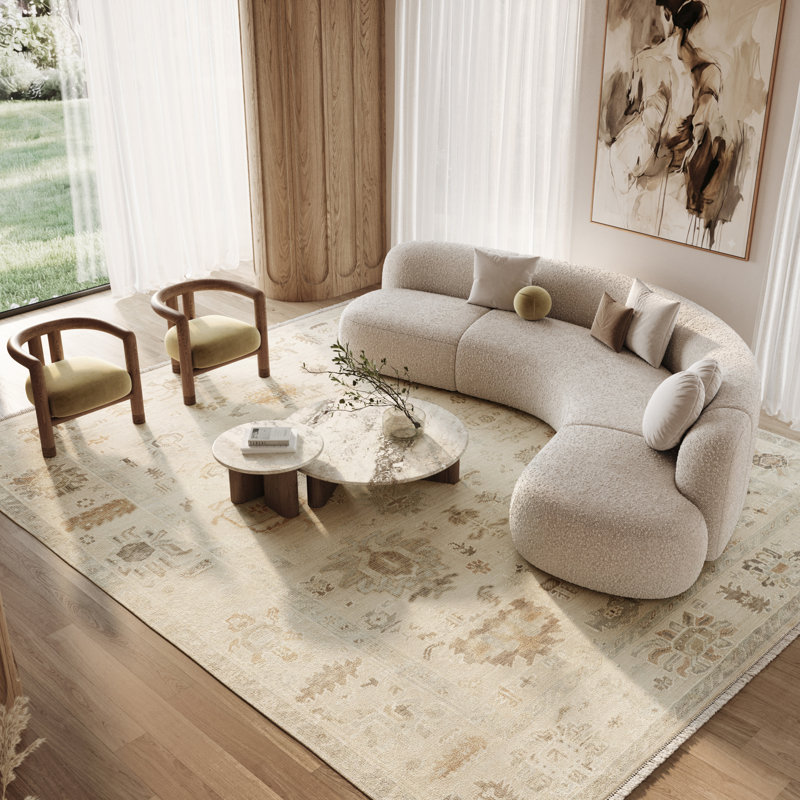 Nourison Whispers 8' x 10' Beige Vintage Indoor Rug, Rectangle 8' x 10'