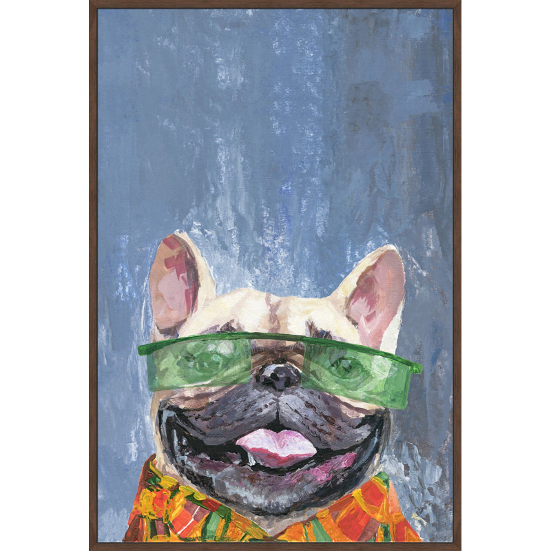 'Retro Dog' Floater Framed Print On Canvas, 18" H x 12" W x 1.5" D