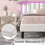 Ensemble de lit plateforme intelligent en cuir avec table de chevet moderne à DEL 2 pièces - Ensemble de chambre à coucher lumineuse 3 pièces-601107802-601107804