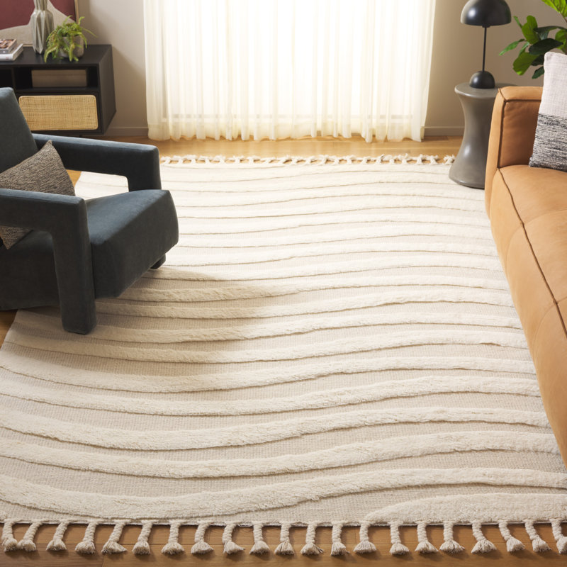 Gurekam Hand Woven Wool Pile Abstract Rug, Rectangle 8' x 10'