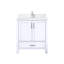 30 po Large meuble-lavabo blanc avec robinet, fermeture en douceur, tiroir à tablette ouverte et comptoir en quartz-69167374