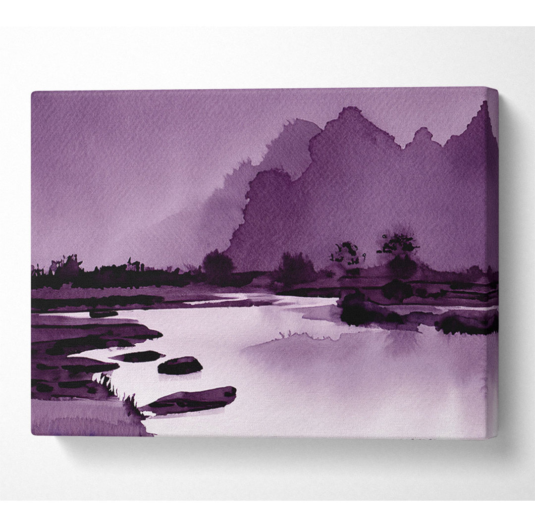 Mauve Mountain Lake - Kunstdrucke auf Leinwand