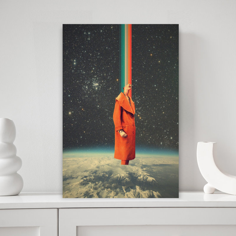 Spacecolor, rétro, surréel, rétro, papillon de nuit, paysage, art mural, H 18 po x l 12 po