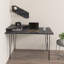 Alduina 120Cm W Rectangular Desk with Wallshelf-1320171812