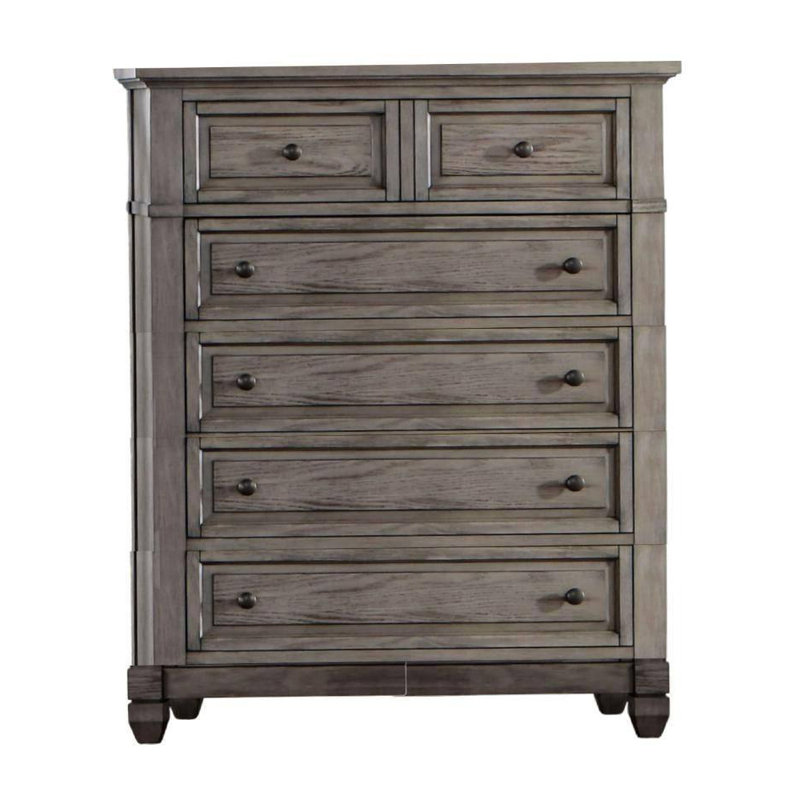 Commode 6 tiroirs l 39,6 po en gris chaud