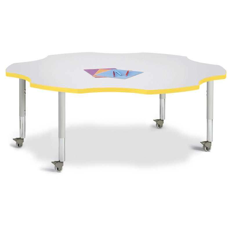 Tables d'activités à six feuilles Berries®, Gris, Jaune