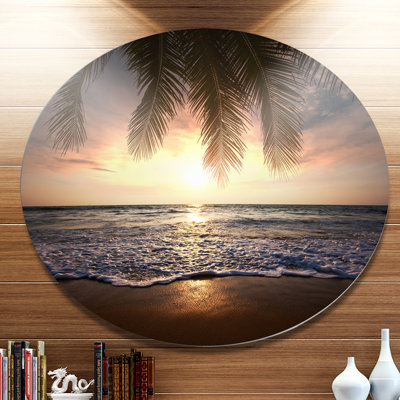 " Tropical Beach With Palm Leaves "