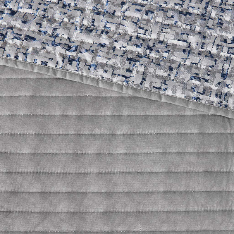 Ensemble de courtepointe réversible 6 pièces avec coussins décoratifs bleu marine 6 pièces