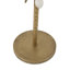 Table d'appoint ronde en fer avec accents floraux dorés et blancs et base en ciment