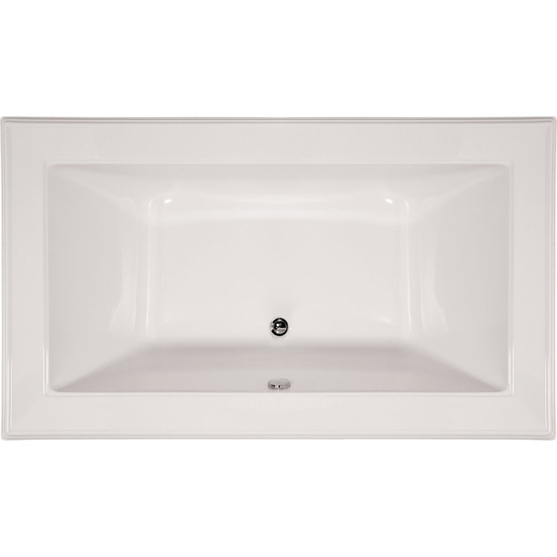 Angel 66'' L Air Bathtub, White, Polished Chrome
