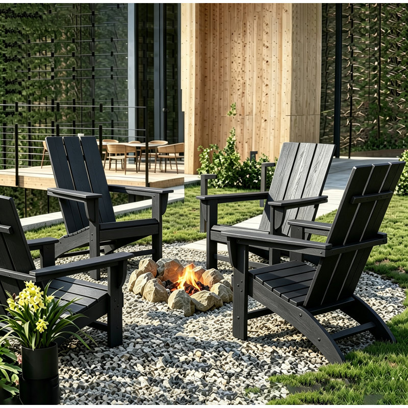 Barbour Outdoor Adirondack Chair, Black