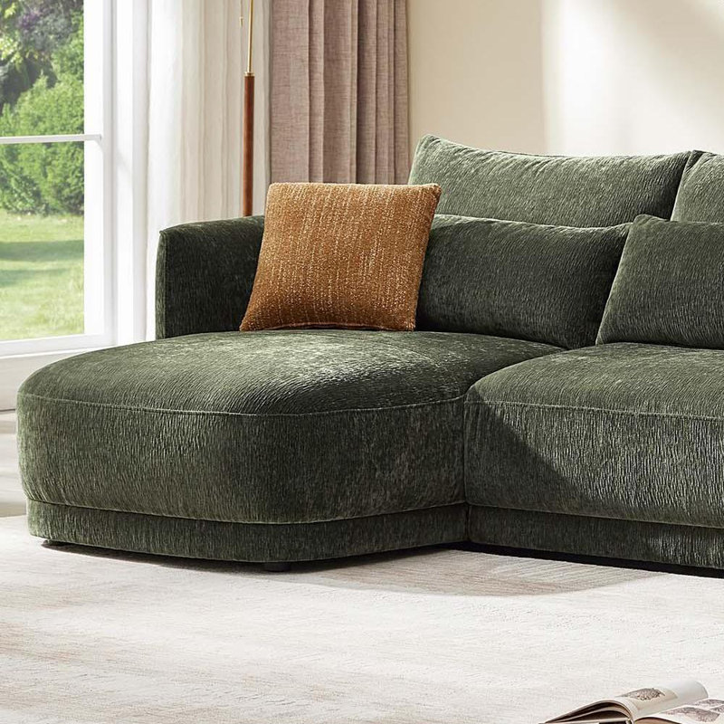 Left Arm Chaise, Forest Green