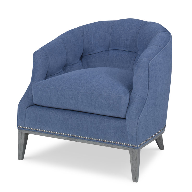 Chaise Calvert, Noyer américain, Petit laiton antique, Filigrane ivoire 100% polyester