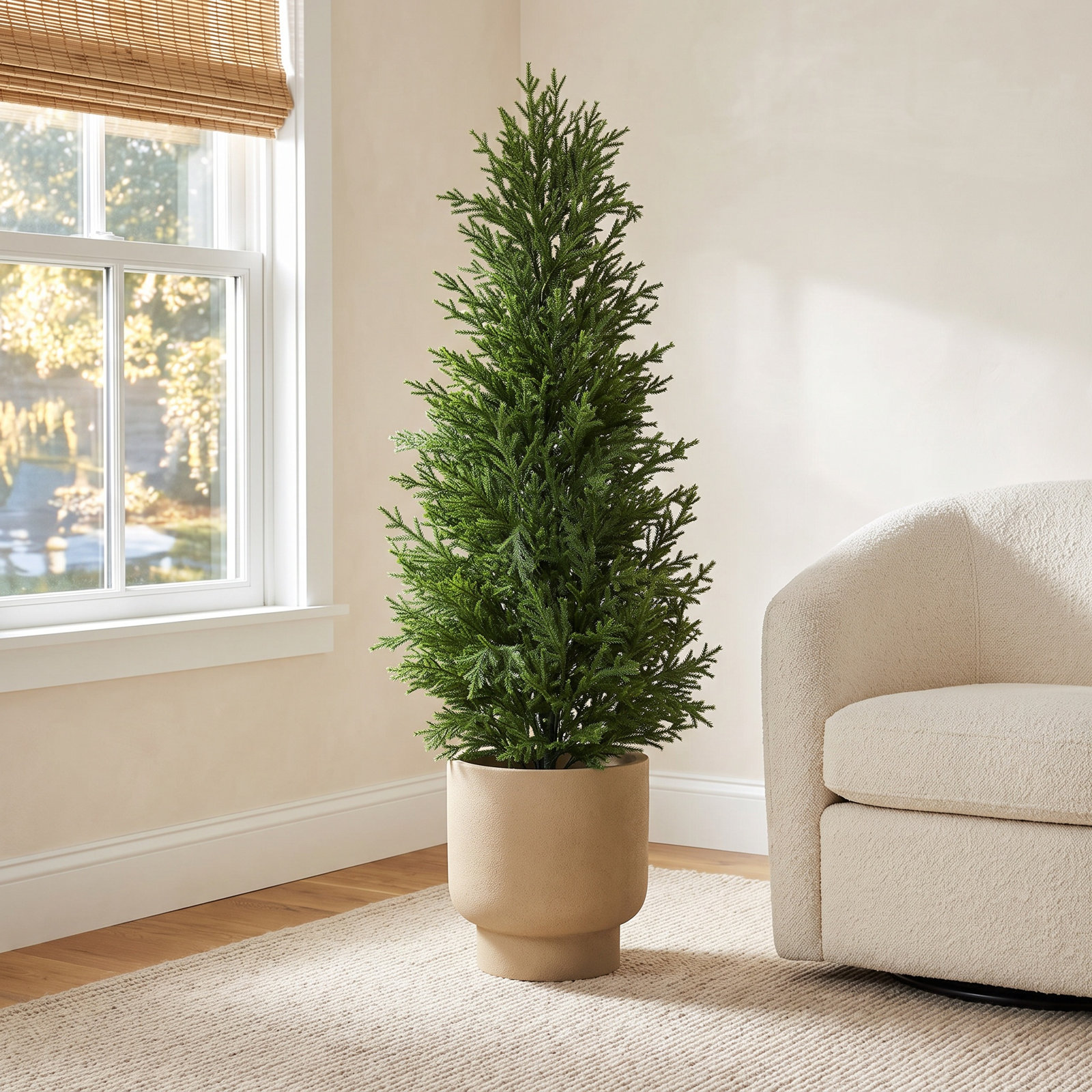 Adcock Cedar Topiary in Pot, 36" H x 12" W x 12" D