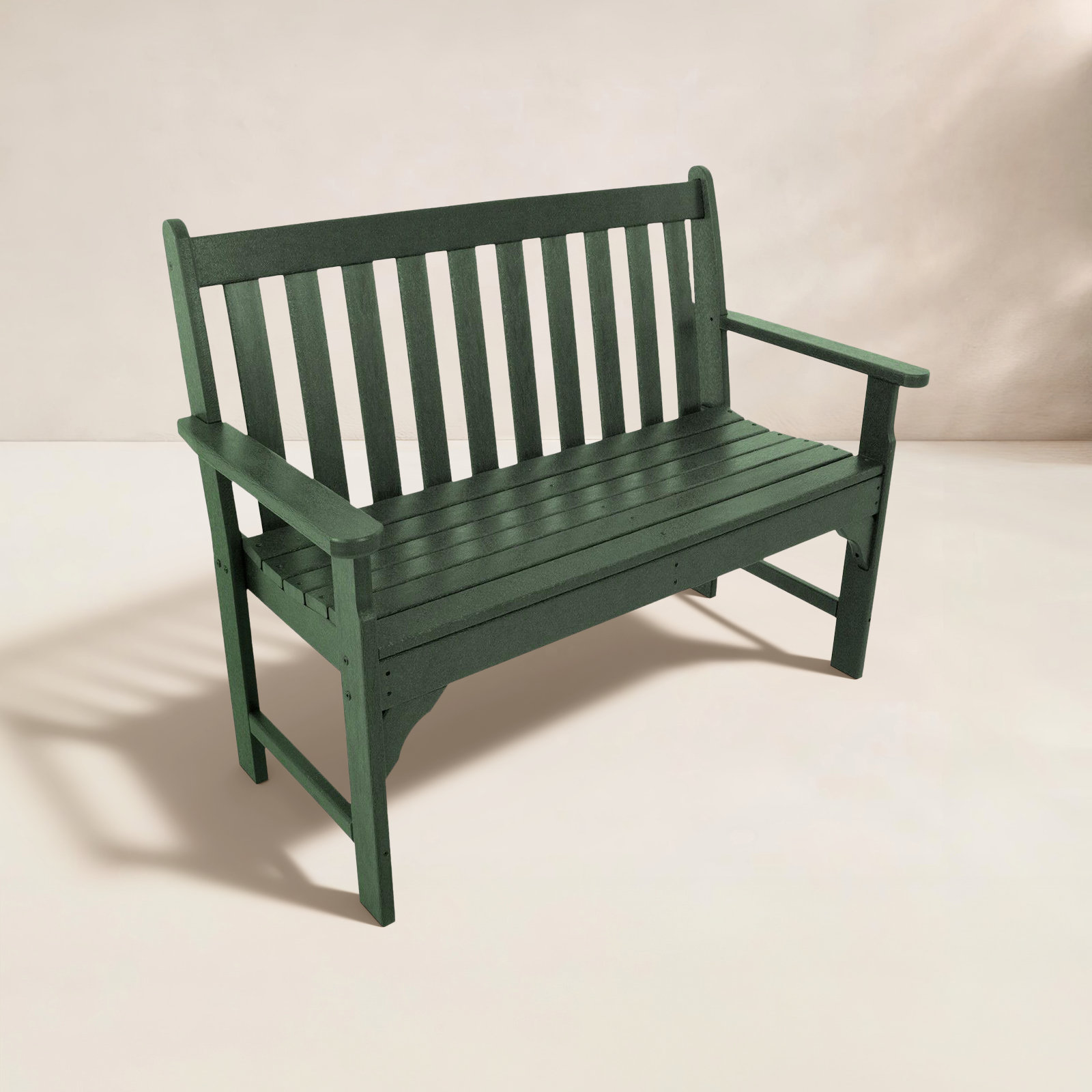 POLYWOOD® Vineyard 60" Garden Bench, 35.25" H x 48" W x 24" D, Green