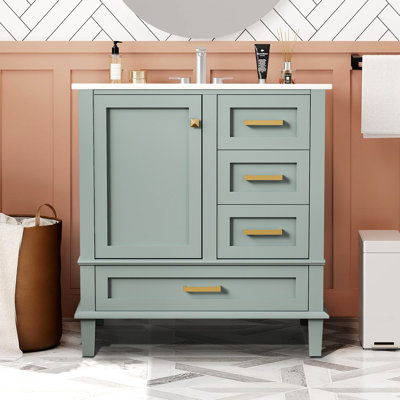 Bathroom Vanity Storage Cabinet With Sink Combo Set