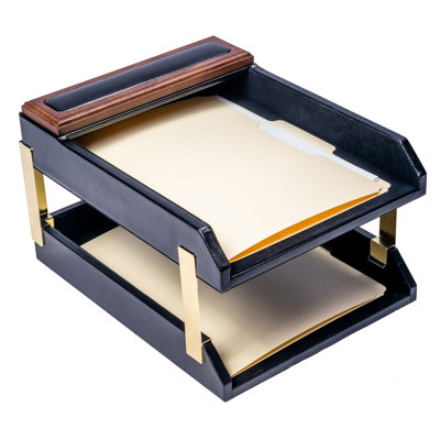 Leather Stackable File Organizer