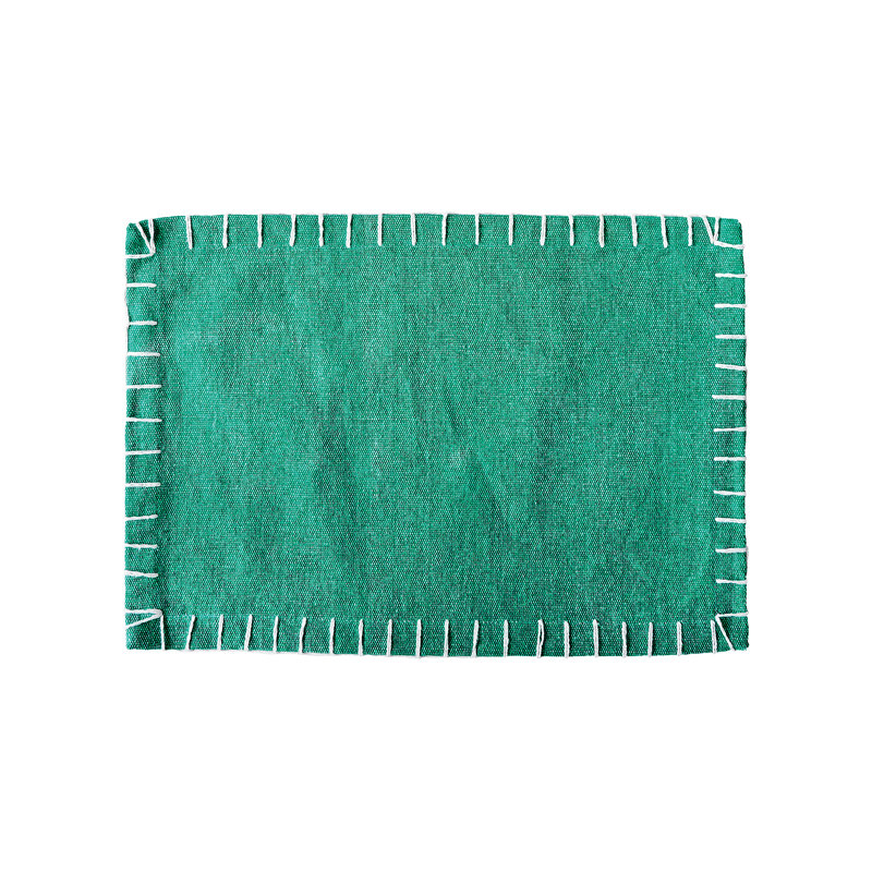 Seabridge Carter Cotton Placemat Set 4, Green