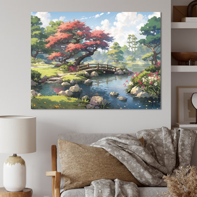 Paysage japonais du soleil levant II sur toile