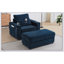 Fauteuil de style moderne avec repose-pieds de rangement mobile, ports USB, porte-gobelets, porte-téléphone et poches latérales pour le salon-2108694153