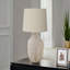 Lampe de table - H 26 po, en céramique, ivoire et abat-jour crème