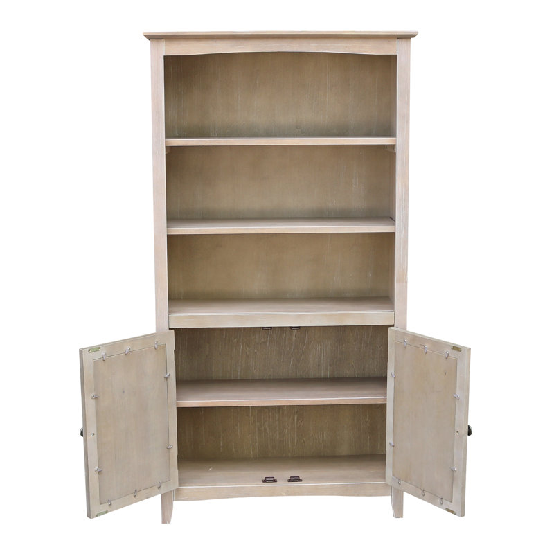 Dufrene Standard Bookcase, Washed Gray Taupe, (5 Shelves) 60" H x 32" W x 12" D